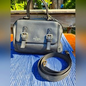 KATE SPADE LEATHER SATCHEL GRAY.